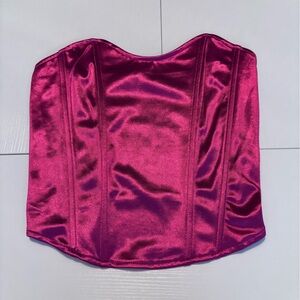 Bear Dance Hot Pink Strapless Corset Top Size S